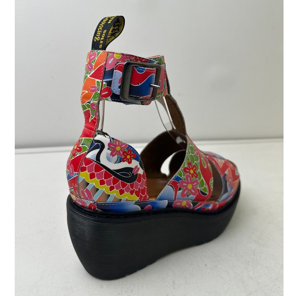 Dr. Martens Bessie Psychedelic Tattoo Wedge Sandals Women's Sz 8 - Picture 7 of 11